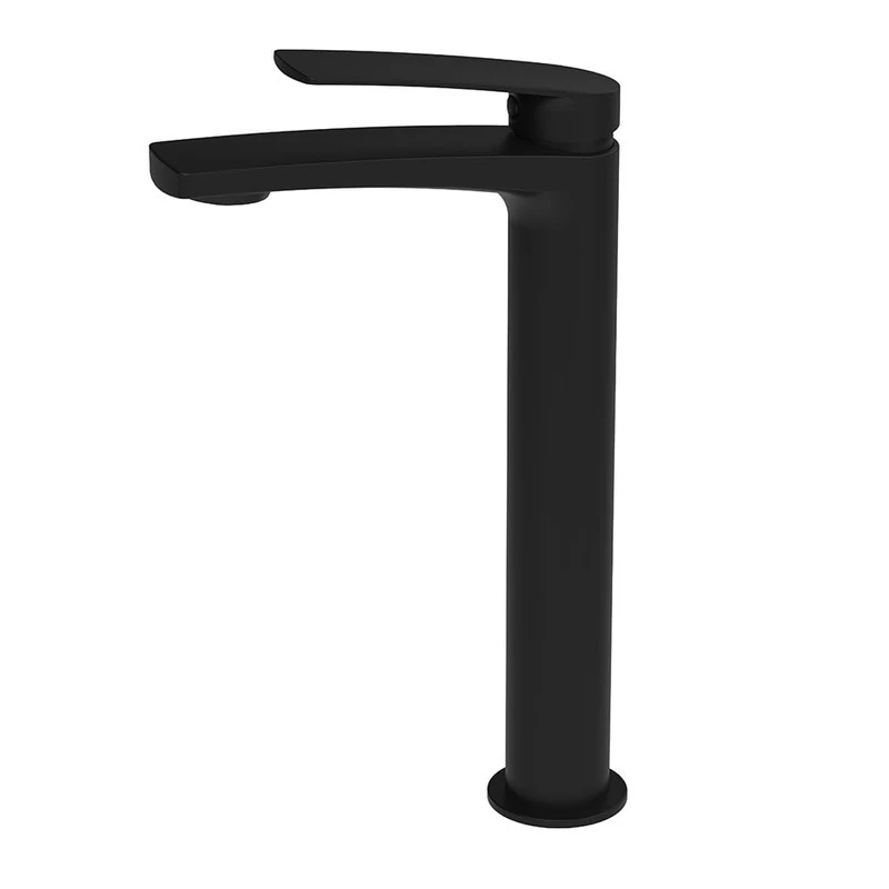 DAK Black Basin Mixer Tap Alto Stylish Rounded Brass Matte Black Finish Includes Hardware, Hoses and Cartridge - Image 1