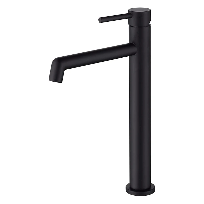 OSL Black Basin Mixer Tap Alto Stylish Rounded Brass Matte Black Finish Includes Hardware, Hoses and Cartridge