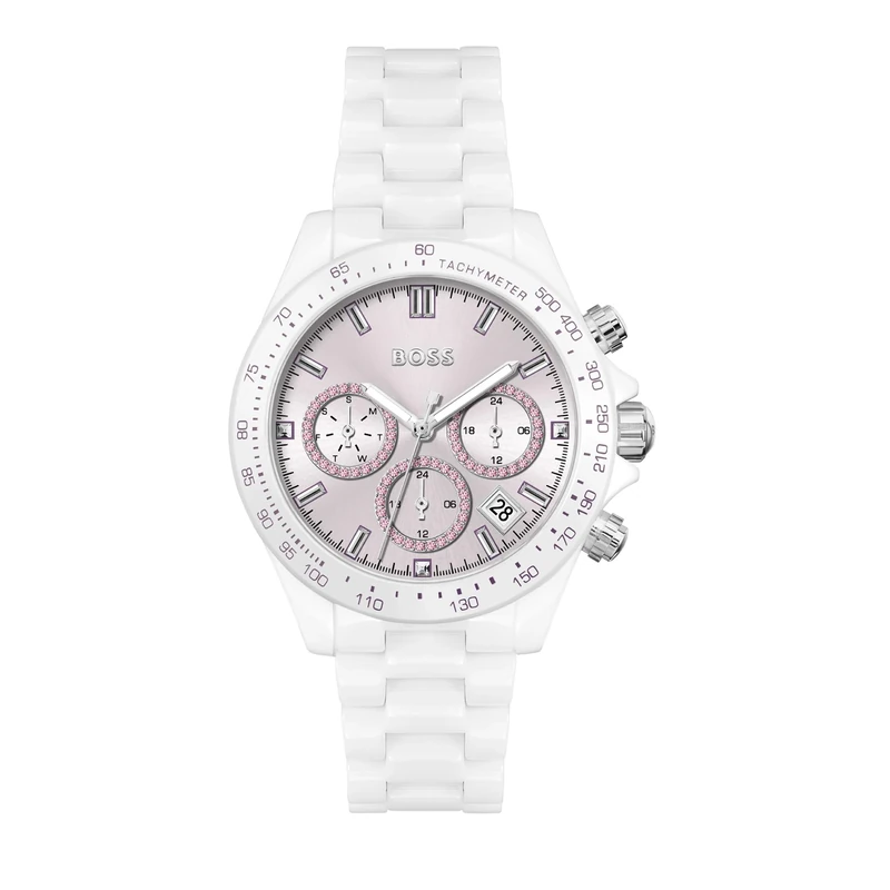 BOSS Analogue Multifunction Quartz Watch for Women Novia Collection with White Ceramic Bracelet - 1502632
