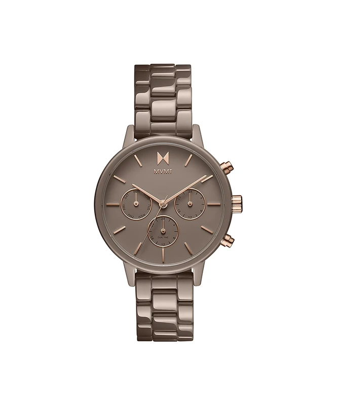 MVMT Analogue Multifunction Quartz Watch for Women with Taupe Ceramic Bracelet - 28000202-D