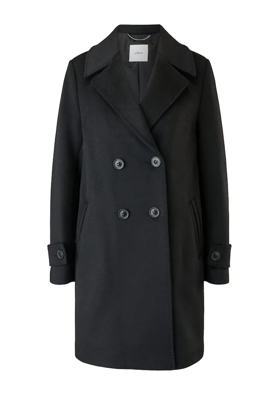 s.Oliver BLACK LABEL Women's Long Sleeve Coat, Grey/Black, 46