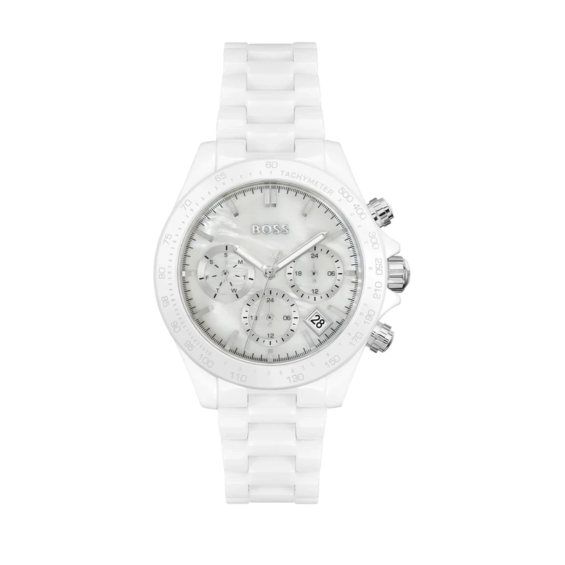 BOSS Analogue Multifunction Quartz Watch for Women Novia Collection with White Ceramic Bracelet - 1502630