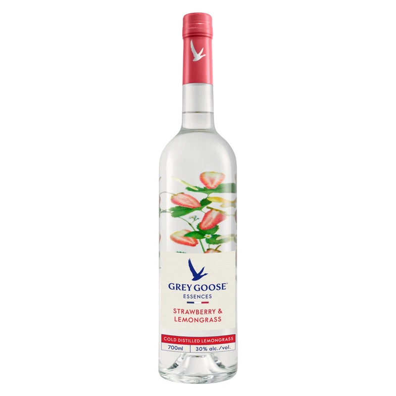 Grey Goose Essences Strawberry & Lemongrass, 30% ABV, 70cl / 700ml, Natural Flavoured Vodka Spirit Drink, Made with Grey Goose Vodka, Infused With Real Fruits & Botanical Essences