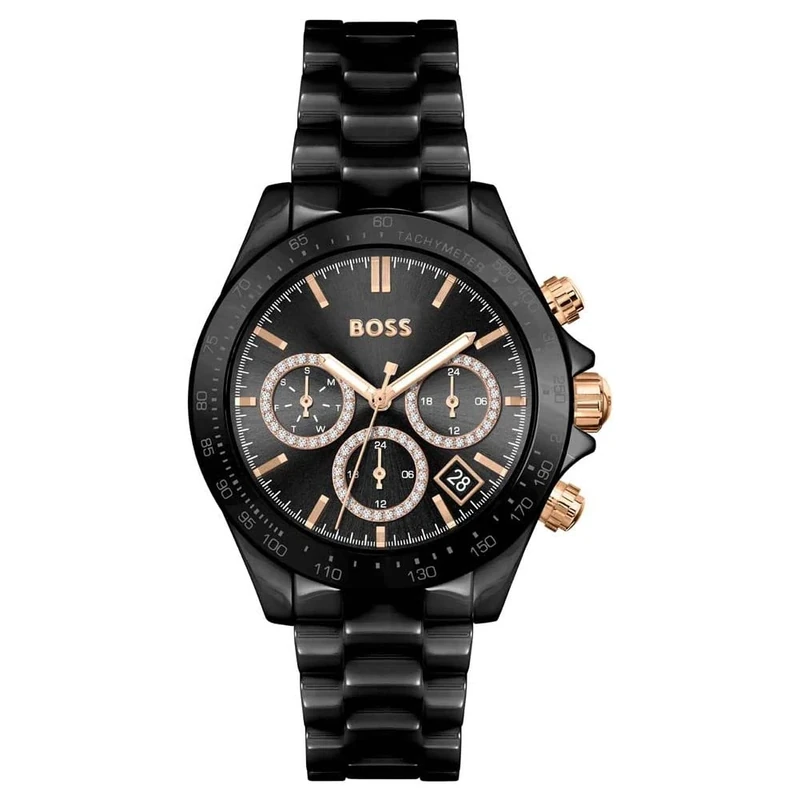 BOSS Analogue Multifunction Quartz Watch for Women Novia Collection with Black Ceramic Bracelet - 1502633