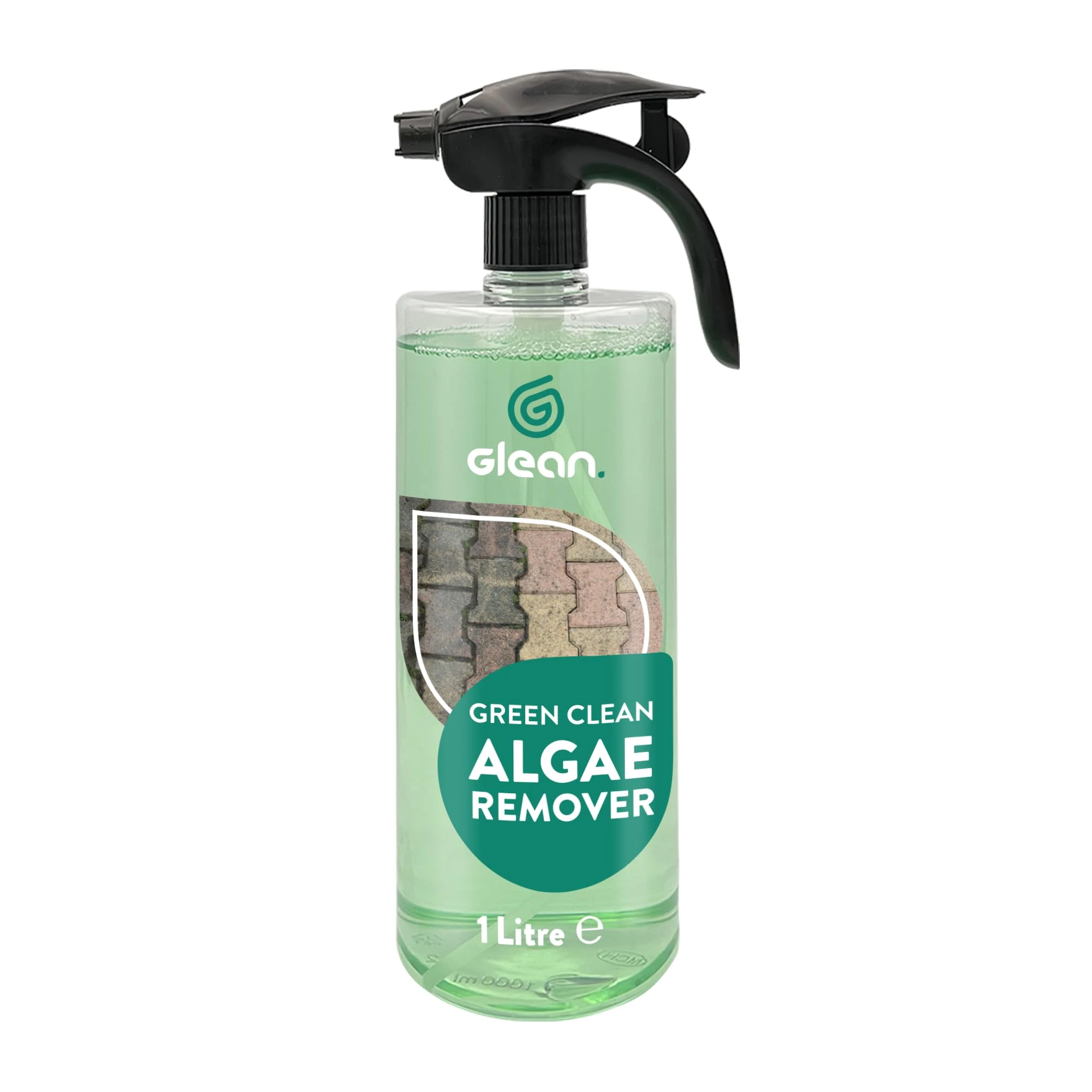 GLEAN Green Clean Algae Remover | 1L Covers 10m² | Ready to Use Spray | Patio Cleaner for Moss, Mould, Lichen & Algae | Spray and Leave | Paths, Fences, Roof Tiles, Decking, Brick & Concrete Surfaces