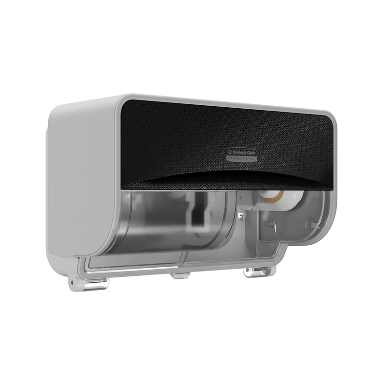 Kimberly-Clark Professional ICON™ Coreless Standard Roll Toilet Paper Dispenser 2 Roll Horizontal (58722), with Black Mosaic Design Faceplate; 1 Dispenser and Faceplate per Case