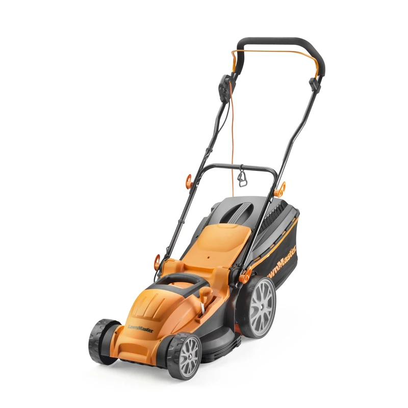 LawnMaster 1800W Electric Lawn Mower with 40cm cutting width, ideal for larger lawns, with rear roller and mulching function, 2 year guarantee