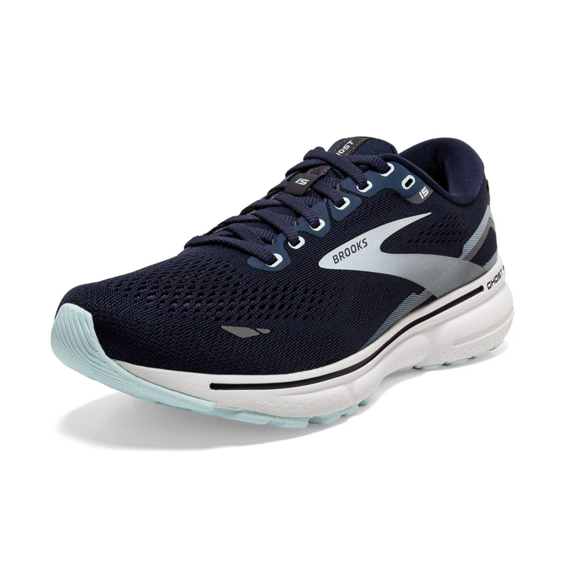 Brooks Ghost 15 Women's (D Width) Running Shoes, Peacoat/Pearl/Salt Air - 6.5 UK Blue