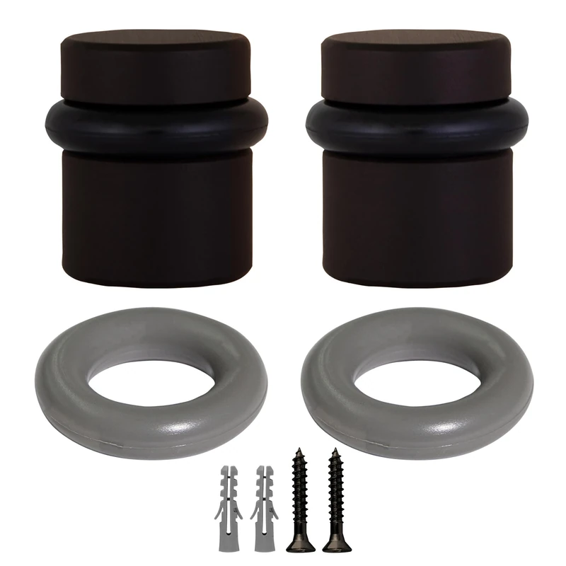 Design House 189332-ORB Cylindrical Door Stop, 2-Pack, Oil Rubbed Bronze