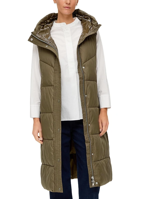 s.Oliver Women's Weste ärmellos, Khaki/Oliv, 38