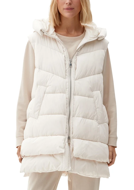 s.Oliver Women's Weste ärmellos, Off-White, XL