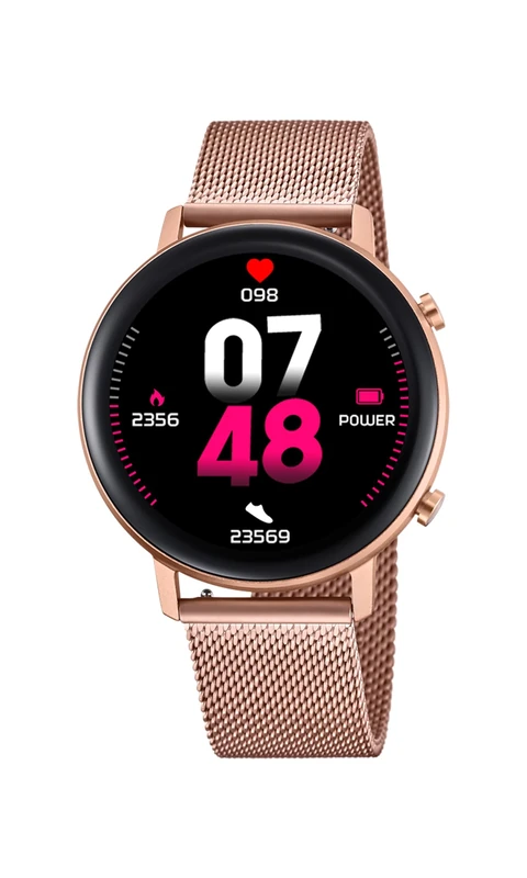 Lotus 50042/1 Rose Gold PVD-Plated Smartwatch with Steel Mesh Bracelet
