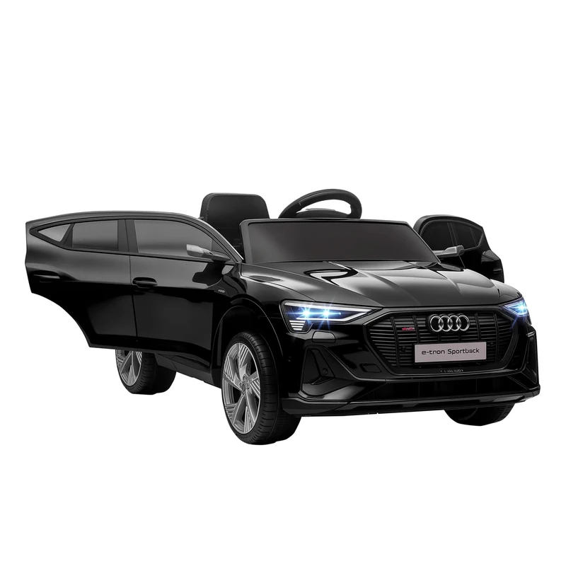 HOMCOM Audi E-tron Licensed 12V Kids Electric Ride on, Electric Car for Kids, with Parental Remote, Music Lights MP3, Suspension Wheels, for 3-5 Years, Black