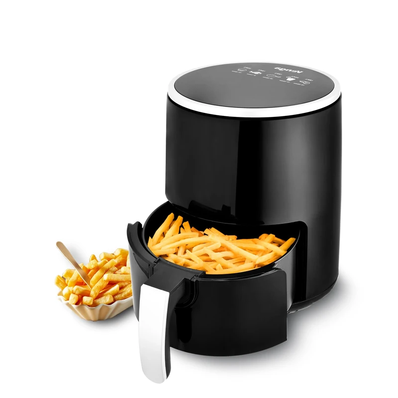 Venga! Air Fryer, 2.5 L, Adjustable Thermostat 80-200°C, 60-Minute Timer, Touchscreen Control Panel, 1200 W, Black/Silver, VG AFT 3007 BS