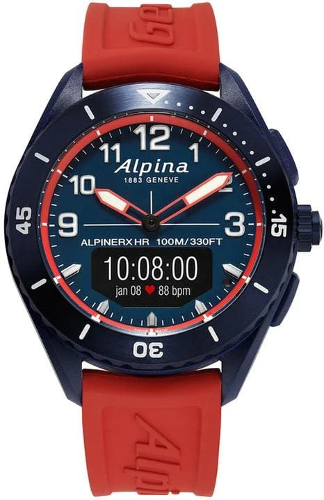 Alpina Men Analog-Digital Quartz Watch with Rubber Strap AL-284LNRW5NAQ6