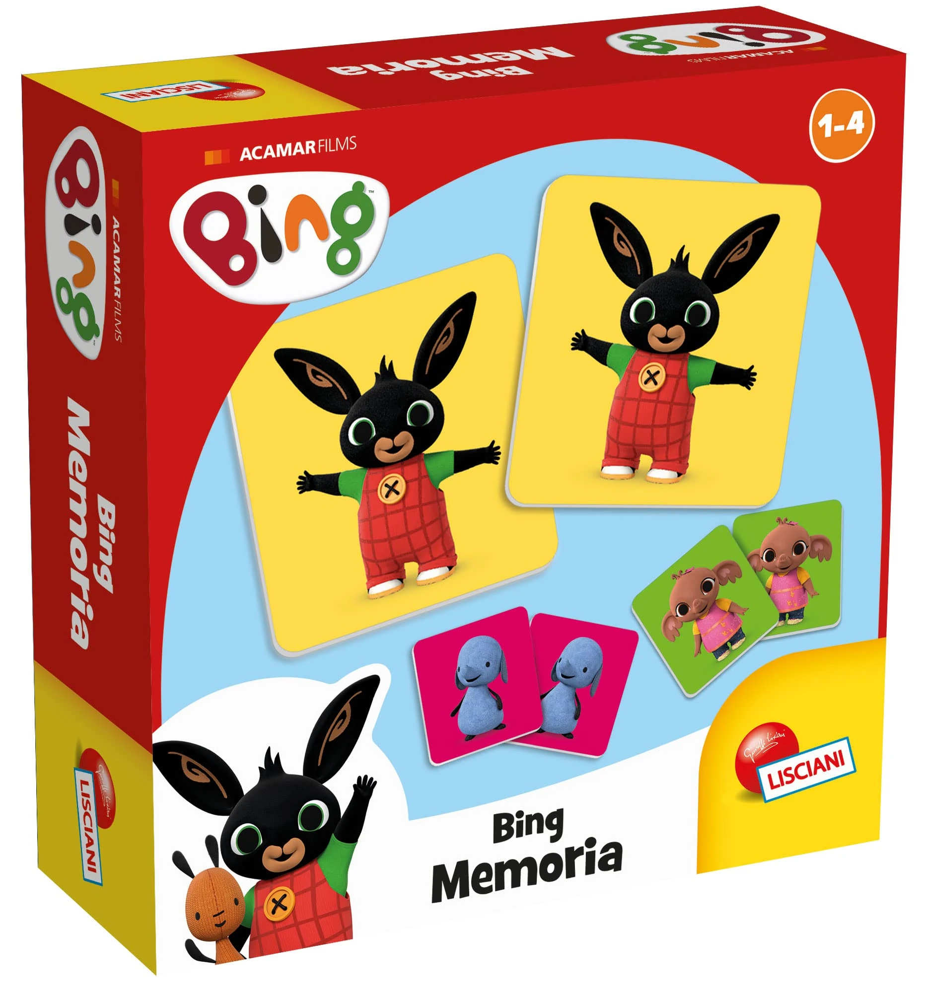 Lisciani - BING MEMORY GAME - Classic Matching Game for Kids Aged 3+ - Colorful Bing Characters - Improves Memory, Observation & Focus - Durable Cards - Educational Gift Idea - Easy to Play