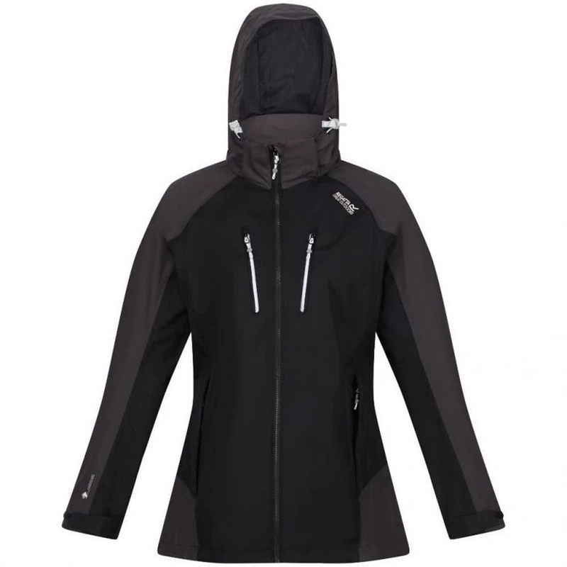 Regatta Womens/Ladies Calderdale IV Waterproof Jacket (16 UK) (Black/Ash)