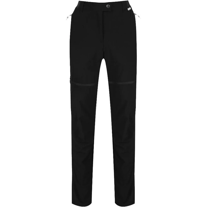Regatta Womens Mountain Zip Off Trousers Water Repellent Convertible 2-1 Hiking Pants Black