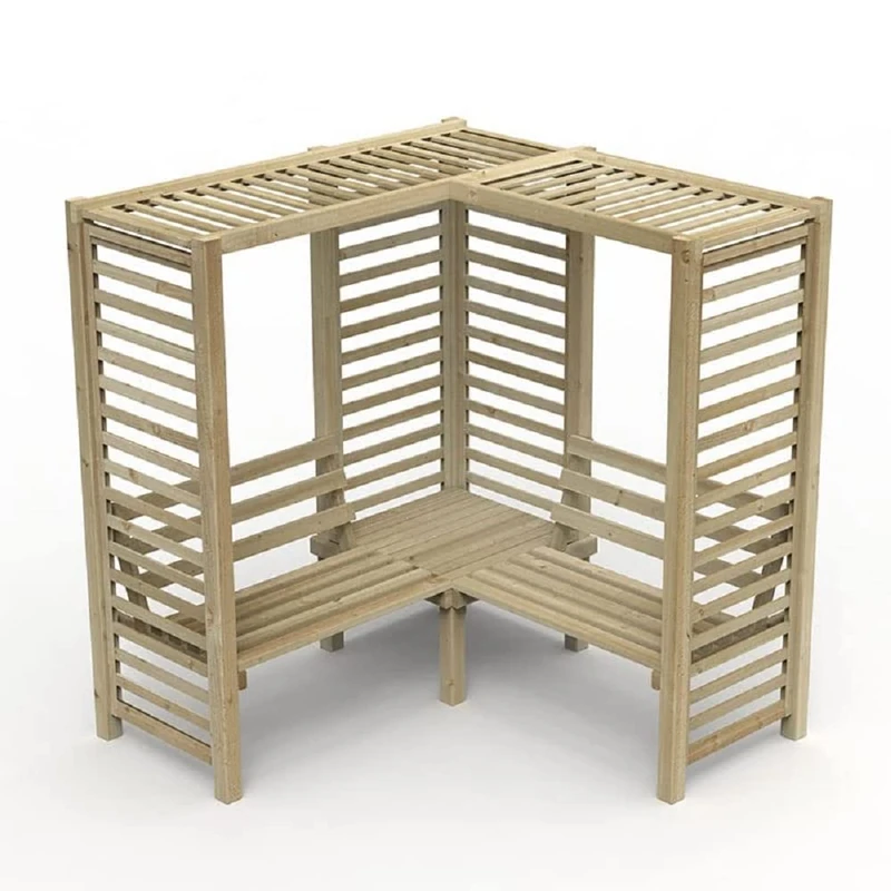 Forest Garden Firenze Corner Arbour, Natural Timber