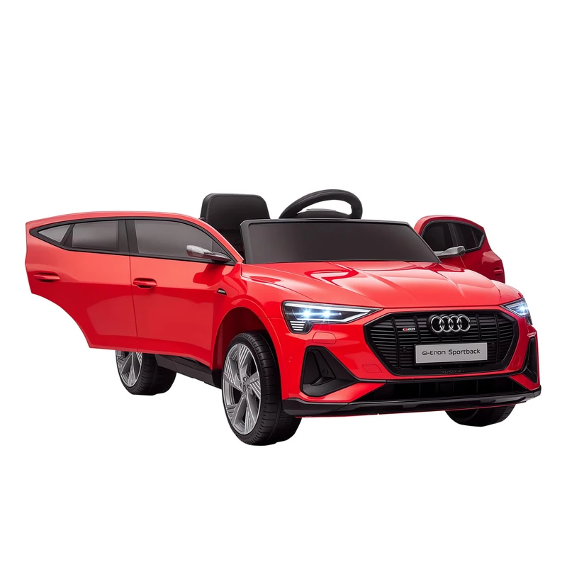 HOMCOM Audi E-tron Licensed 12V Kids Electric Ride on, Electric Car for Kids, with Parental Remote, Music Lights MP3, Suspension Wheels, for 3-5 Years, Red