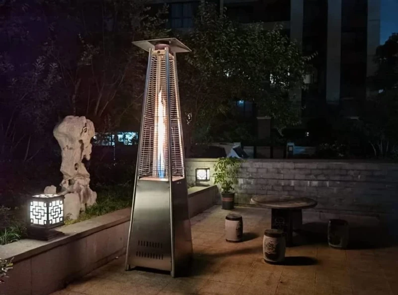 Ross James Luxury Garden Furniture Stainless Steel 13KW Pyramid Gas Heater including Cover