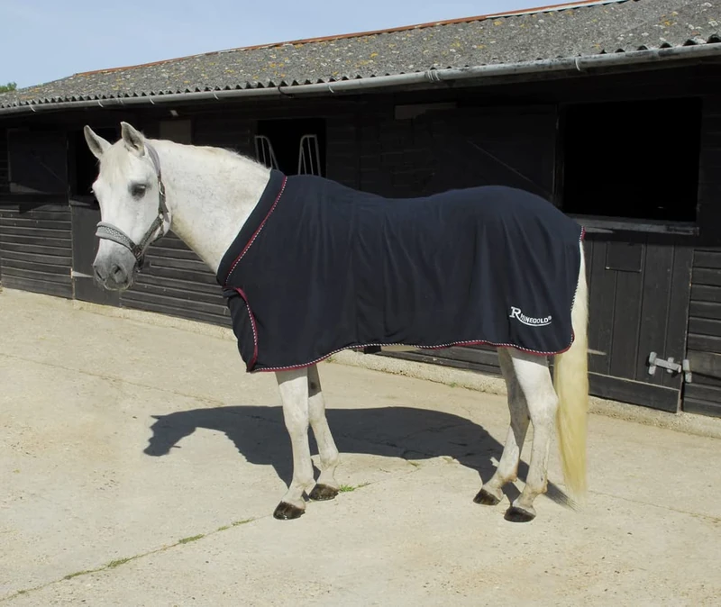 Rhinegold Comfey Collar Fleece Rug-5/6-Navy