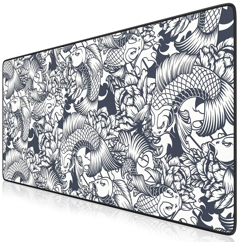 TITANWOLF - XXL Mouse Mat - Mouse Pad 900 x 400 x 3mm –Speed Gaming Mouse Pad - Extra Large - Table Mat Large Size - improved Precision and Speed – Design Koi Tattoo