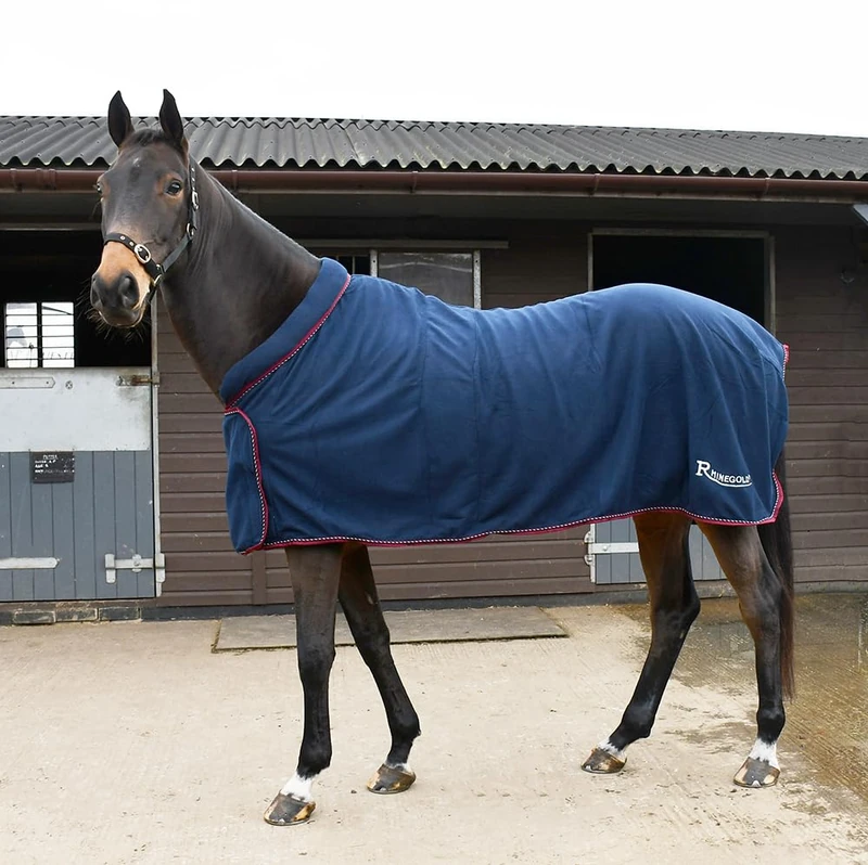 Rhinegold Comfey Collar Fleece Rug-4/9-Navy