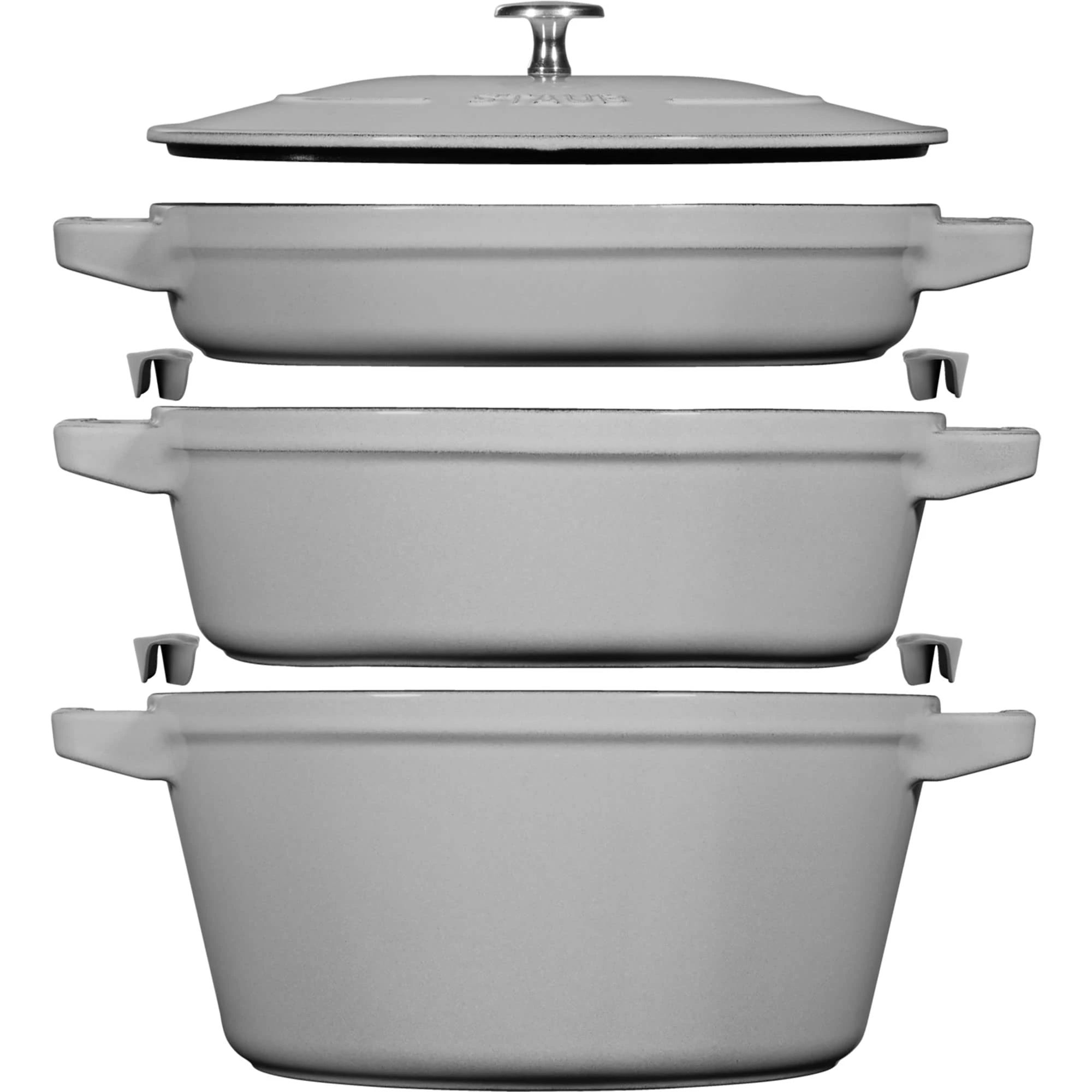 Staub Cast Iron 4-pc Stackable Set - Graphite