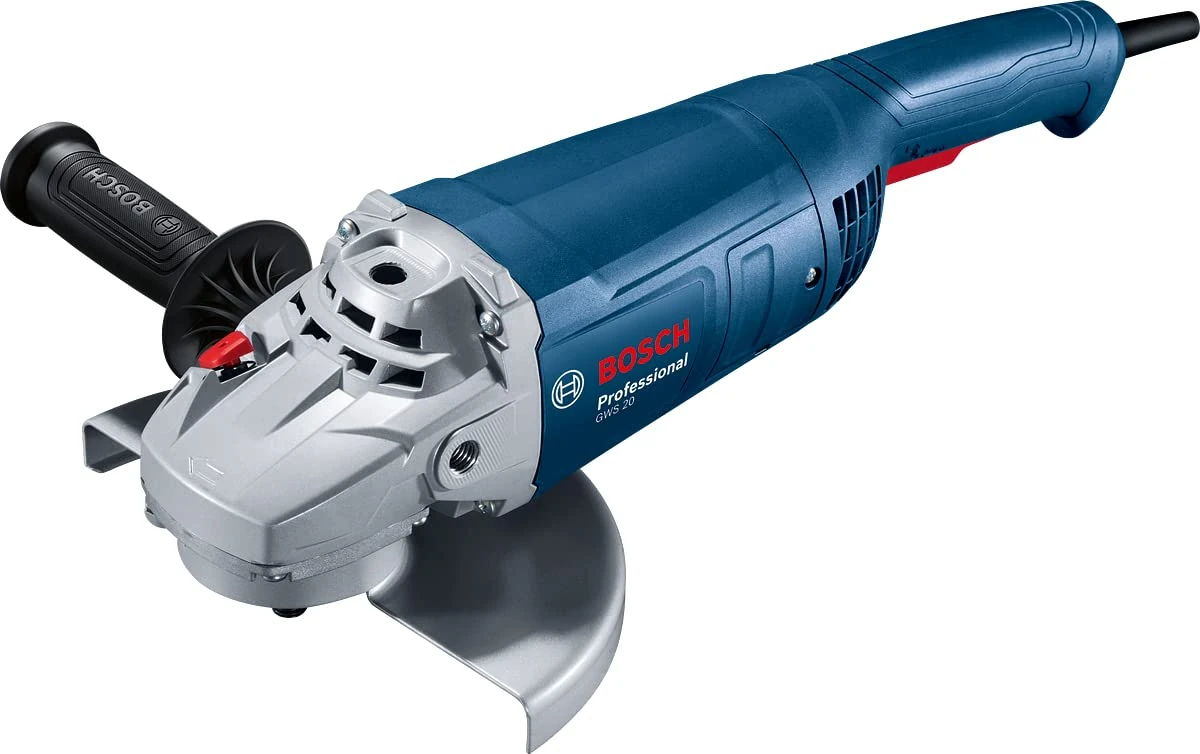 Bosch Professional Angle Grinder GWS 20-230 P (2000 W, Including Auxiliary Handle, Backing Flange, Locking nut, Protective Guard, Two-Hole Spanner, in Cardboard Box)