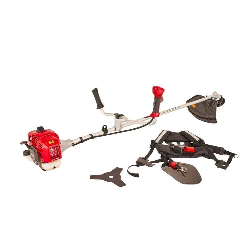 Mountfield MB33D Brushcutter, 43 cm Cutting Width, Easy Recoil Start 32.6 cc 2-Stroke Petrol Engine, Bike-Style Handlebars, Includes Double Harness, Red