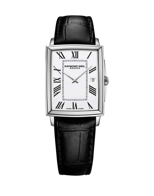 Raymond Weil Men Analog Swiss Quartz Watch with Leather Strap 5425-STC-00300