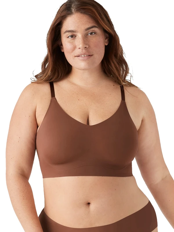 True & Co Women's True Body Lift Triangle Adjustable Strap Bra, Cocoa, S (32DDD/34DD)