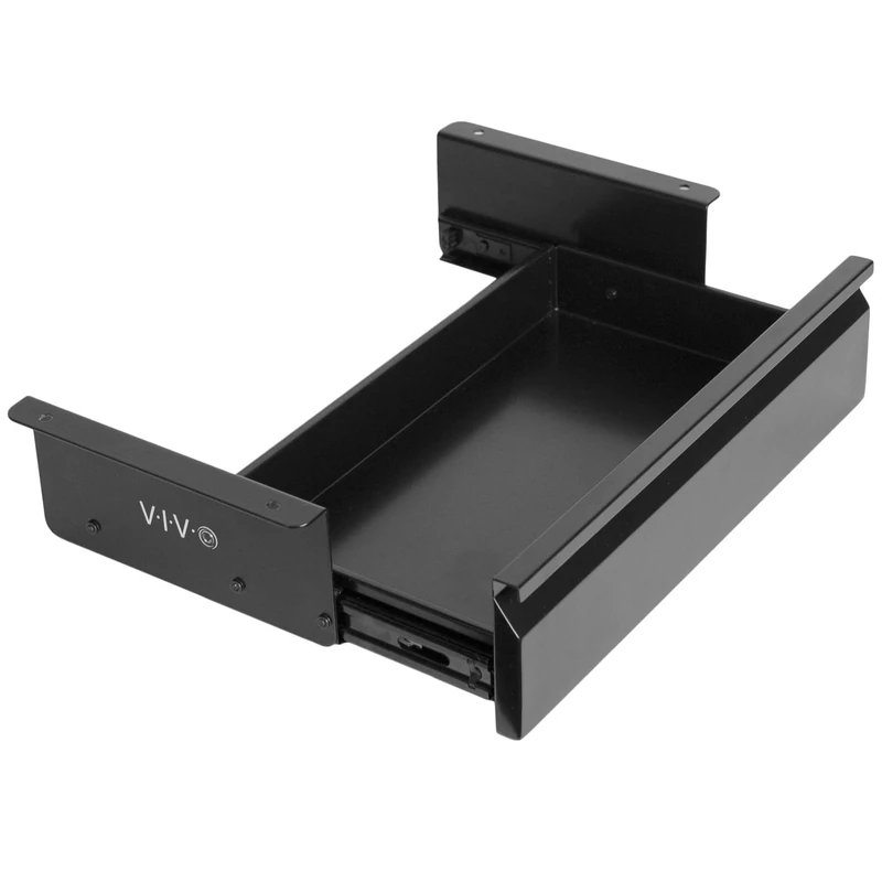 VIVO 40 cm Under Desk Mounted Sliding Pull-out Drawer without Shell for Office Desk, Storage Organizer for Sit Stand Workstation, Black, DESK-AC03A-B