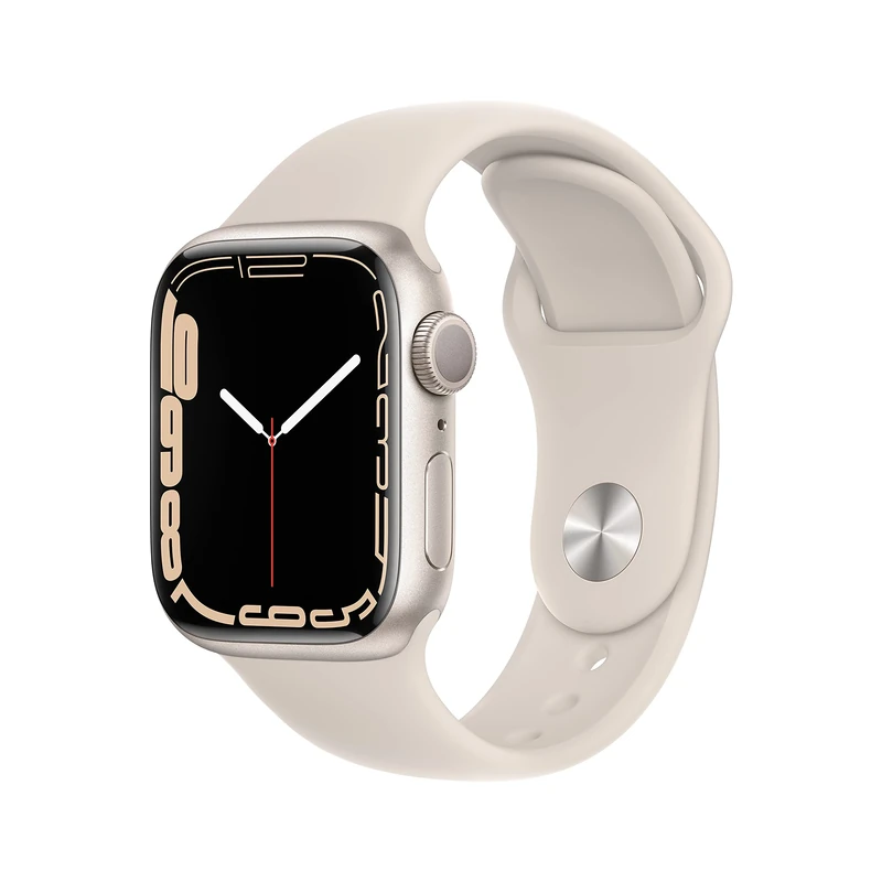 Apple Watch Series 7 (GPS, 41MM) - Starlight Aluminium Case with Starlight Sport Band (Renewed)