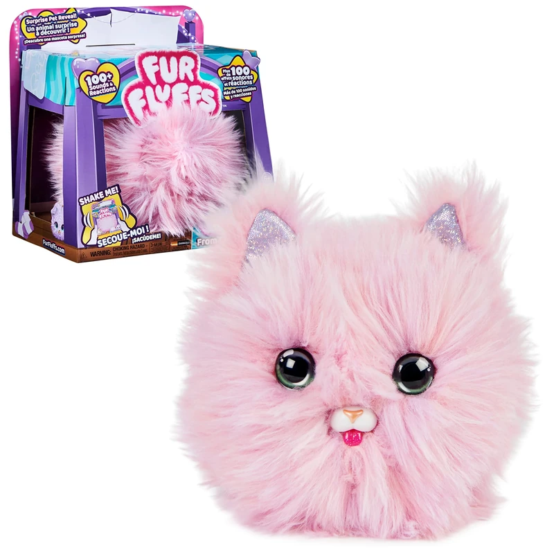 Fur Fluffs, Purr ‘n Fluff, Surprise-Reveal Interactive Toy Pet with over 100 Sounds and Reactions, Kids’ Toys for Girls Aged 5 and up
