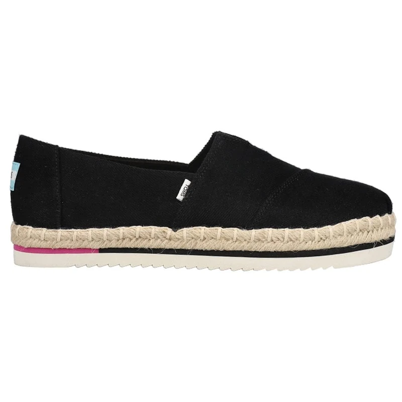 TOMS Women's Alpargata Platform Rope Platform, Black Heavy Twill, 3.5 UK