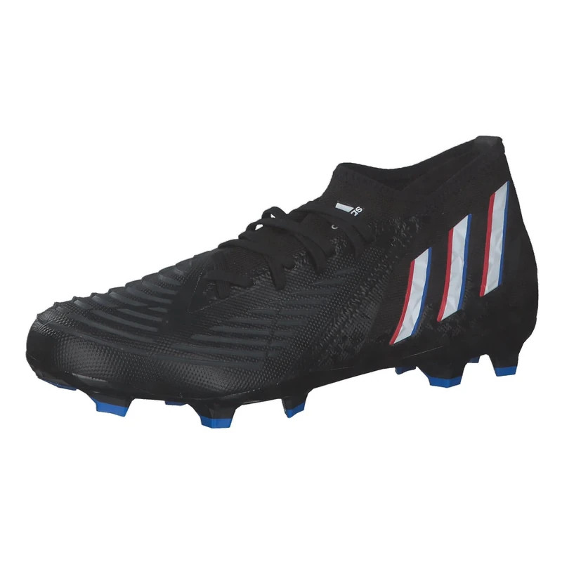 adidas Unisex Predator Edge.2 Fg Trainers, Core Black FTWR White Vivid Red, 7.5 UK