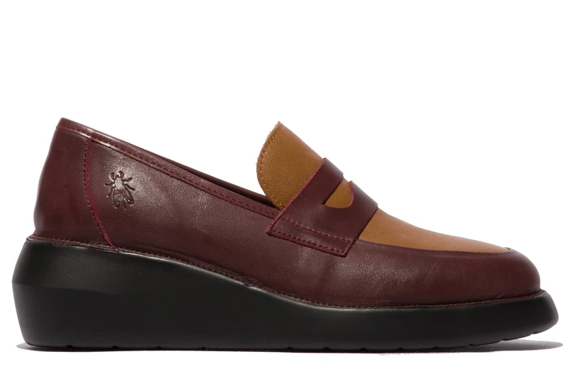 Fly London Women's BLAR513FLY Loafer, Bordeaux/Cuoio, 7 UK