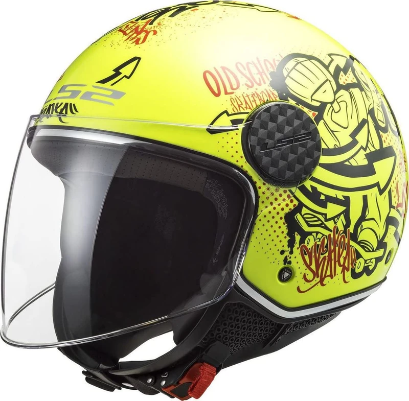 LS2, Jet Helmet Motorcycle Sphere Lux Skater HV Yellow