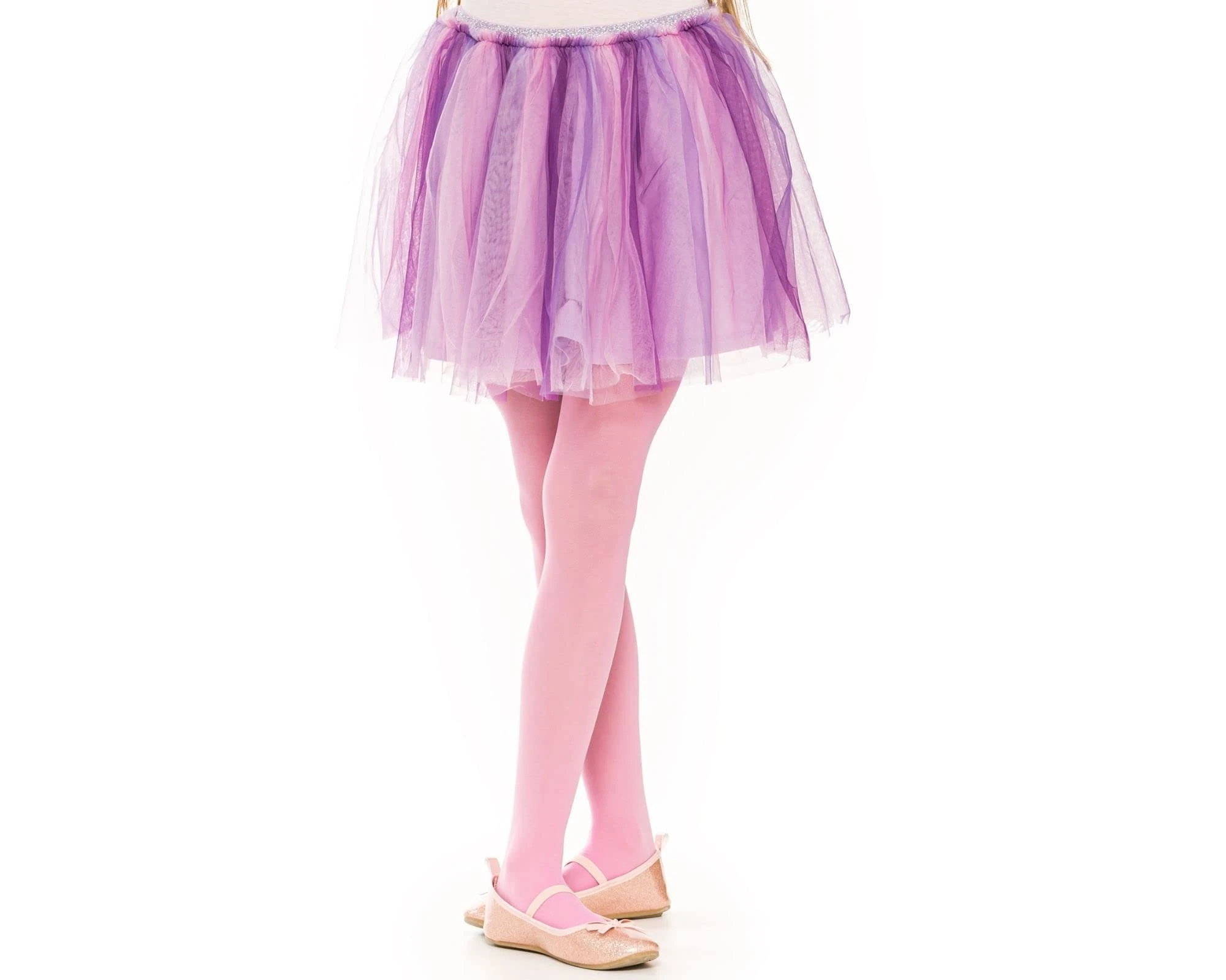 OVISSA Ballet Tights for Girls - School Uniform Dancing Sport 50 DEN Microfibre Footed Soft Tights for Kids 3-4 Years, Pink