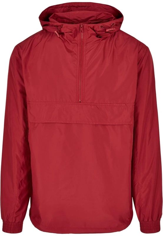 Urban Classics Men's Basic Pull-Over Jacket, Brick red, XL