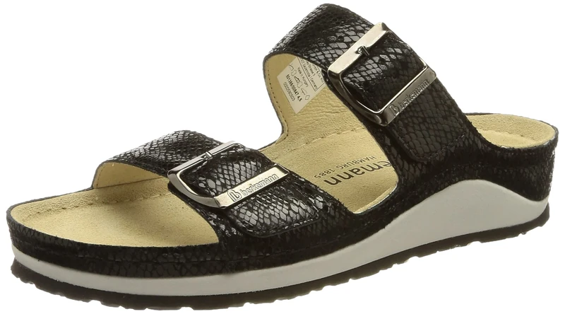 Berkemann Women's Senja slippers, Metallic black., 4.5 UK
