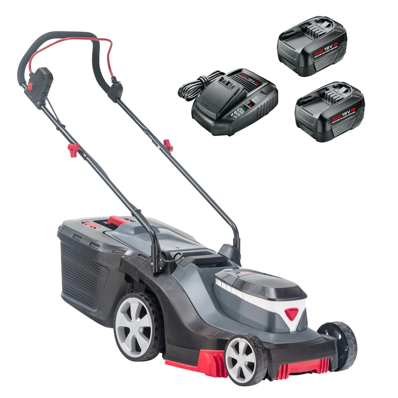 AL-KO Cordless Lawnmower 3.82 Li Easy, 38 cm Cutting Width, 2 x 18 V Li-Ion Battery & Charger Included, for Gardens up to 300 m²