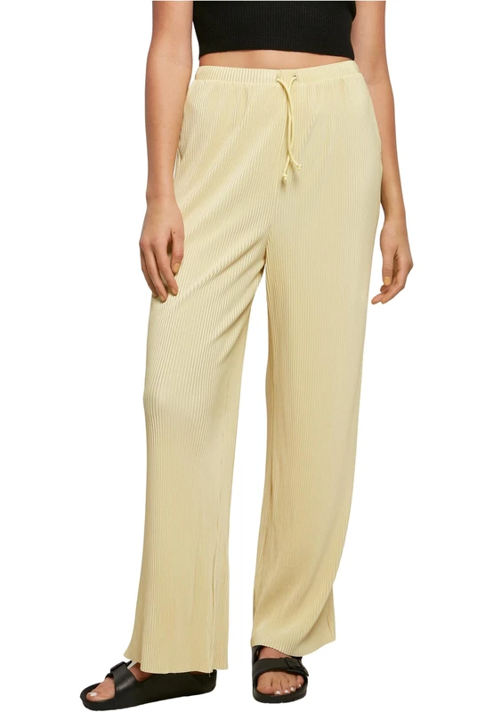 Urban Classics Women's Pleated Pants Trouser, Soft Yellow, XXXL