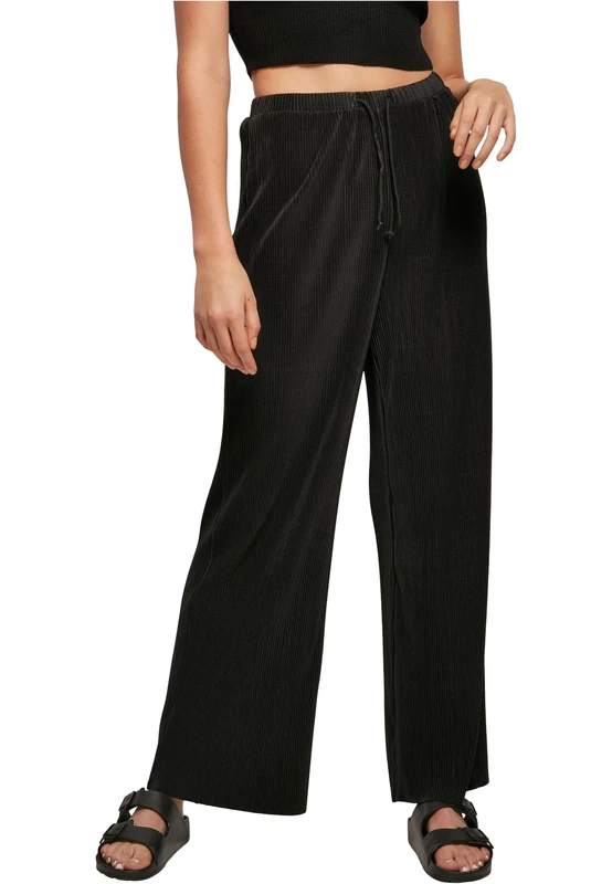 Urban Classics Women's Pleated Pants Trouser, Black, XXXXL