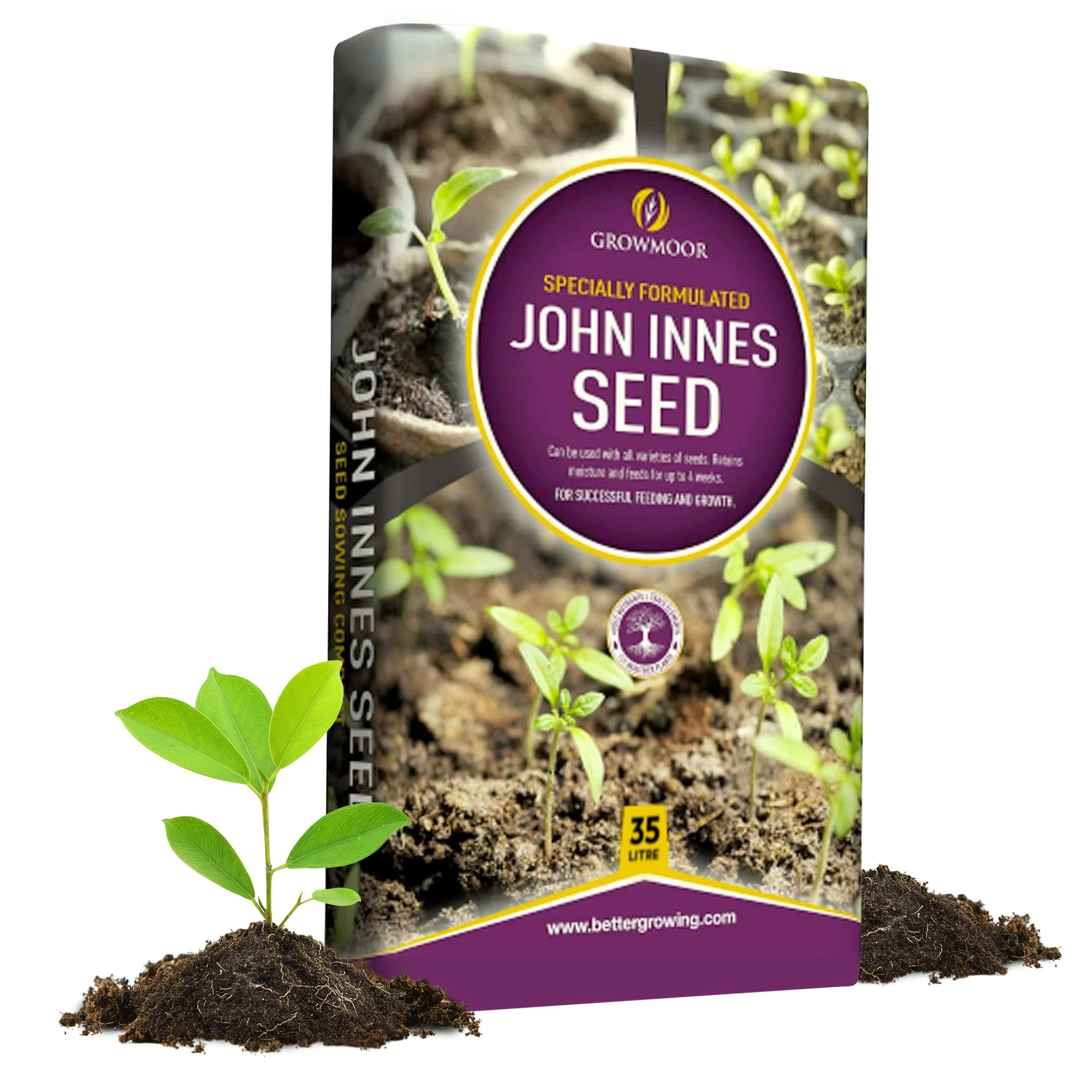 John Innes Seed Sowing Compost Soil Bag In 35 Litres - Nutrient Balanced Seed Compost Mix for Potting, Growing Garden, Outdoor & Indoor Plants