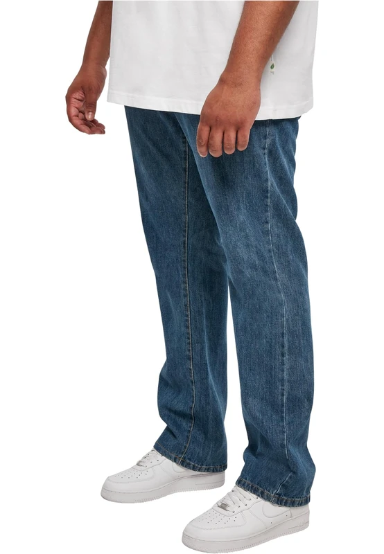 Urban Classics Men's Organic Straight Leg Denim Trouser, Mid Indigo Washed, W36