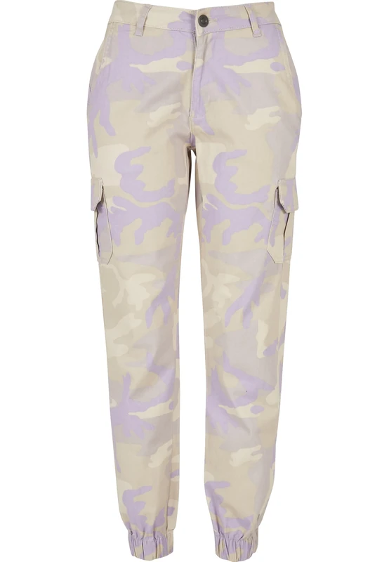 Urban Classics Women's high Waist camo Cargo Trousers, Lilaccamo, 6