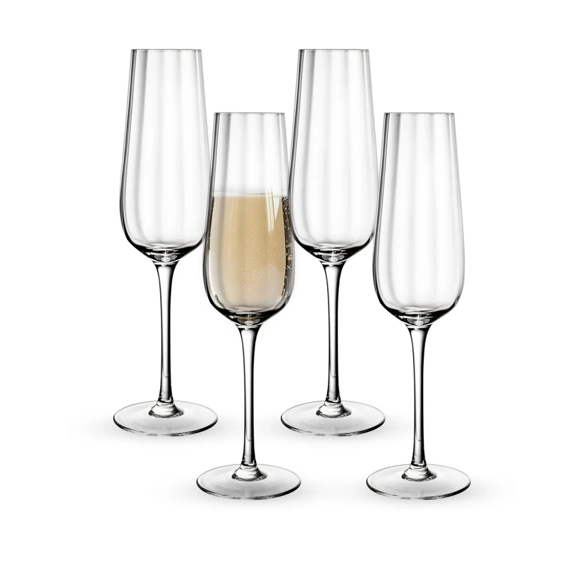 Villeroy & Boch - Rose Garden Champagne Glass Set 4 Pieces 120 ml Clear, Dishwasher Safe, Glass Set for Sparkling Wine, Prosecco or Champagne, Drinking Glasses, Flutes, Drinkware, Crystal Glass
